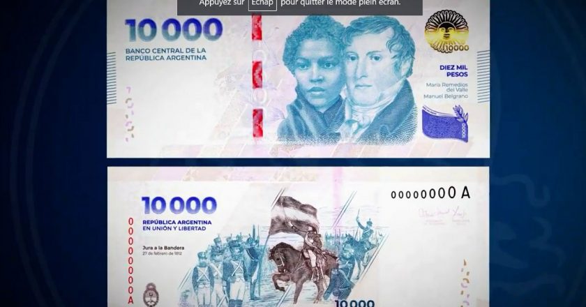 Arjantin, 11 dolar değerindeki 10.000 peso banknotunu piyasaya sürdü