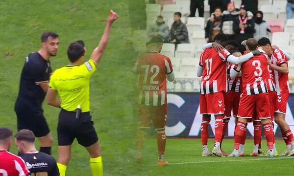 Sivasspor-Boluspor karşılaşmasında sıradışı kırmızı kart! İzleyiciler şaşkın!