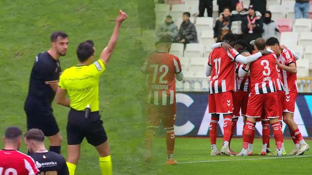 Sivasspor-Boluspor karşılaşmasında sıradışı kırmızı kart! İzleyiciler şaşkın!